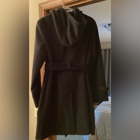 Calvin Klein Wool Car Coat Black sz 12 - Picture 2 of 3